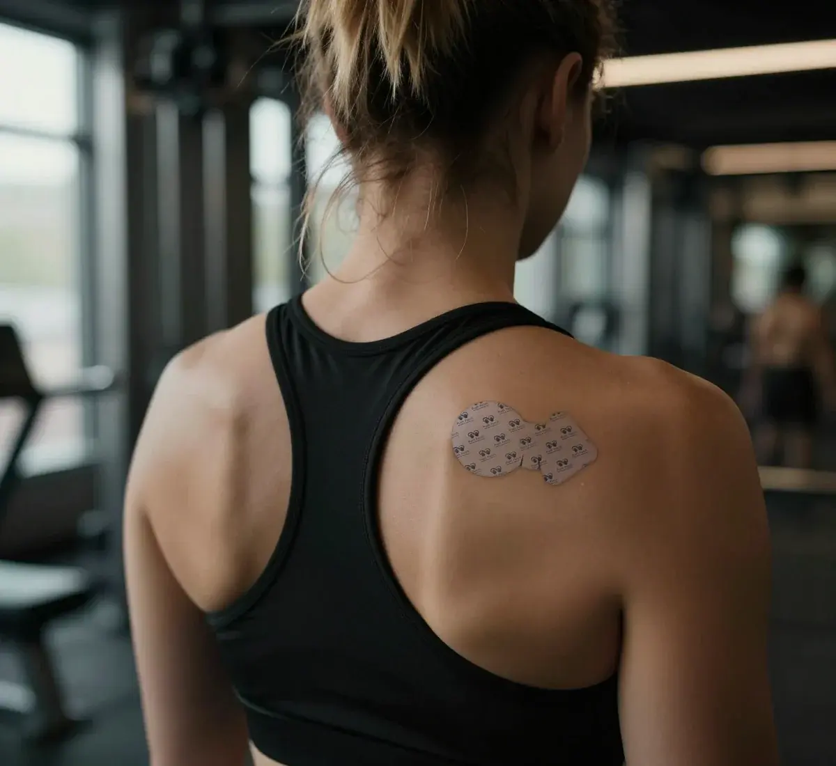 A Push Patch worn on the shoulder at the gym